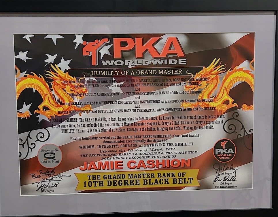 PKA Worldwide Grand Master Rank of 10th Degree Black Belt